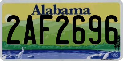 AL license plate 2AF2696