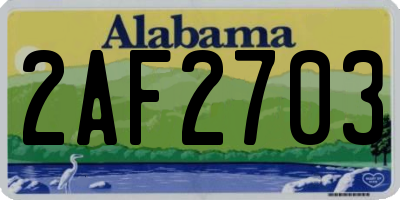 AL license plate 2AF2703