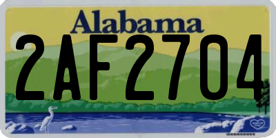 AL license plate 2AF2704
