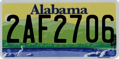 AL license plate 2AF2706