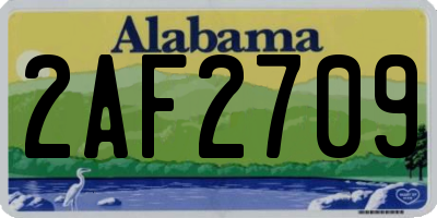 AL license plate 2AF2709