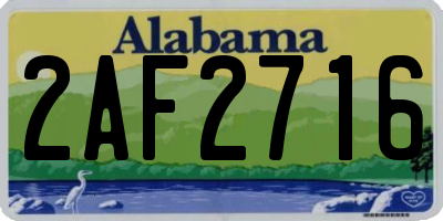 AL license plate 2AF2716