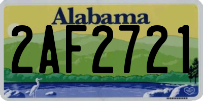 AL license plate 2AF2721