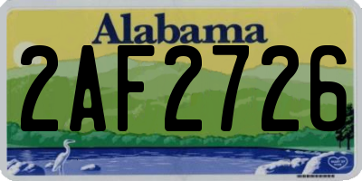 AL license plate 2AF2726