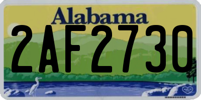 AL license plate 2AF2730