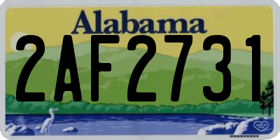 AL license plate 2AF2731