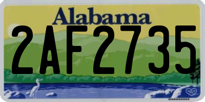 AL license plate 2AF2735