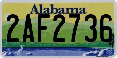 AL license plate 2AF2736
