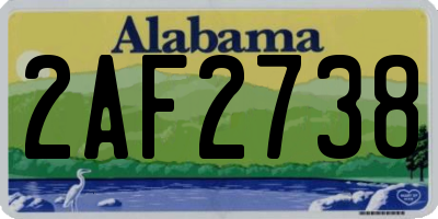 AL license plate 2AF2738