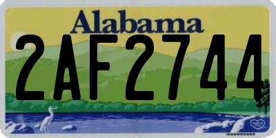 AL license plate 2AF2744