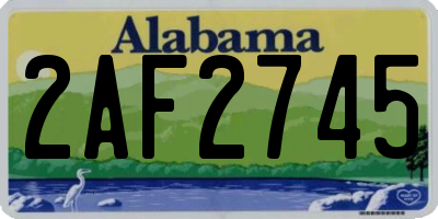 AL license plate 2AF2745