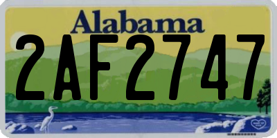 AL license plate 2AF2747