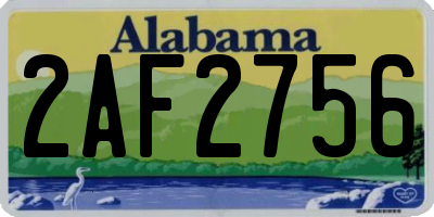 AL license plate 2AF2756