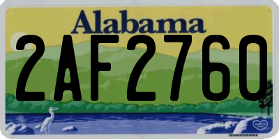AL license plate 2AF2760