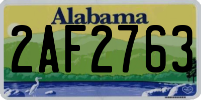 AL license plate 2AF2763