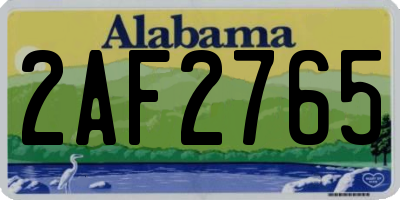 AL license plate 2AF2765