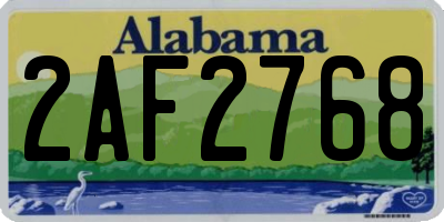 AL license plate 2AF2768