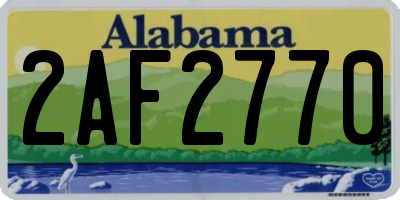 AL license plate 2AF2770
