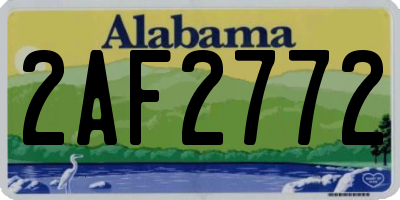 AL license plate 2AF2772