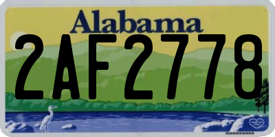 AL license plate 2AF2778