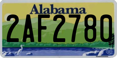 AL license plate 2AF2780