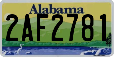 AL license plate 2AF2781