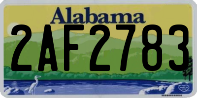 AL license plate 2AF2783