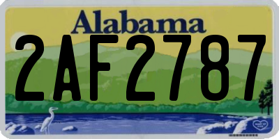 AL license plate 2AF2787