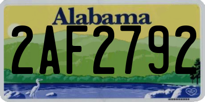 AL license plate 2AF2792