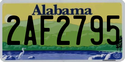AL license plate 2AF2795