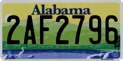 AL license plate 2AF2796