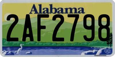 AL license plate 2AF2798