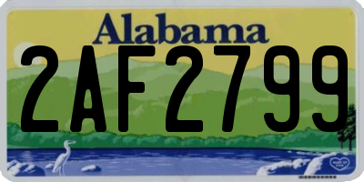AL license plate 2AF2799