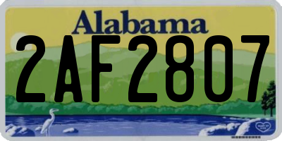 AL license plate 2AF2807