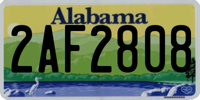 AL license plate 2AF2808