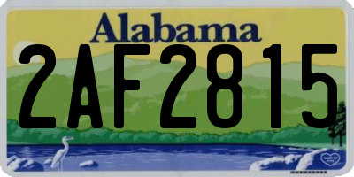 AL license plate 2AF2815