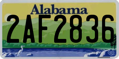 AL license plate 2AF2836