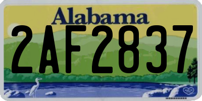 AL license plate 2AF2837
