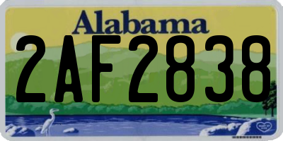 AL license plate 2AF2838
