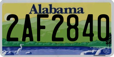 AL license plate 2AF2840