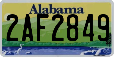 AL license plate 2AF2849