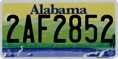 AL license plate 2AF2852