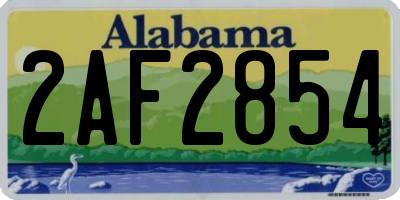 AL license plate 2AF2854