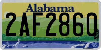 AL license plate 2AF2860