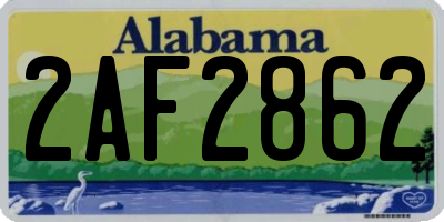 AL license plate 2AF2862