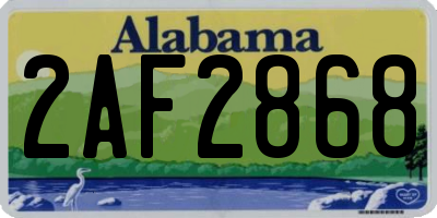 AL license plate 2AF2868