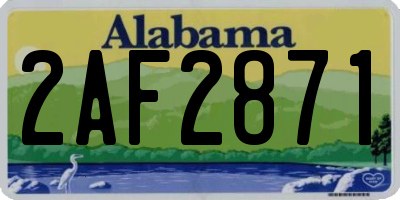 AL license plate 2AF2871