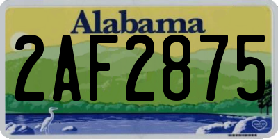 AL license plate 2AF2875