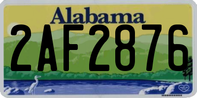 AL license plate 2AF2876