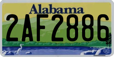 AL license plate 2AF2886